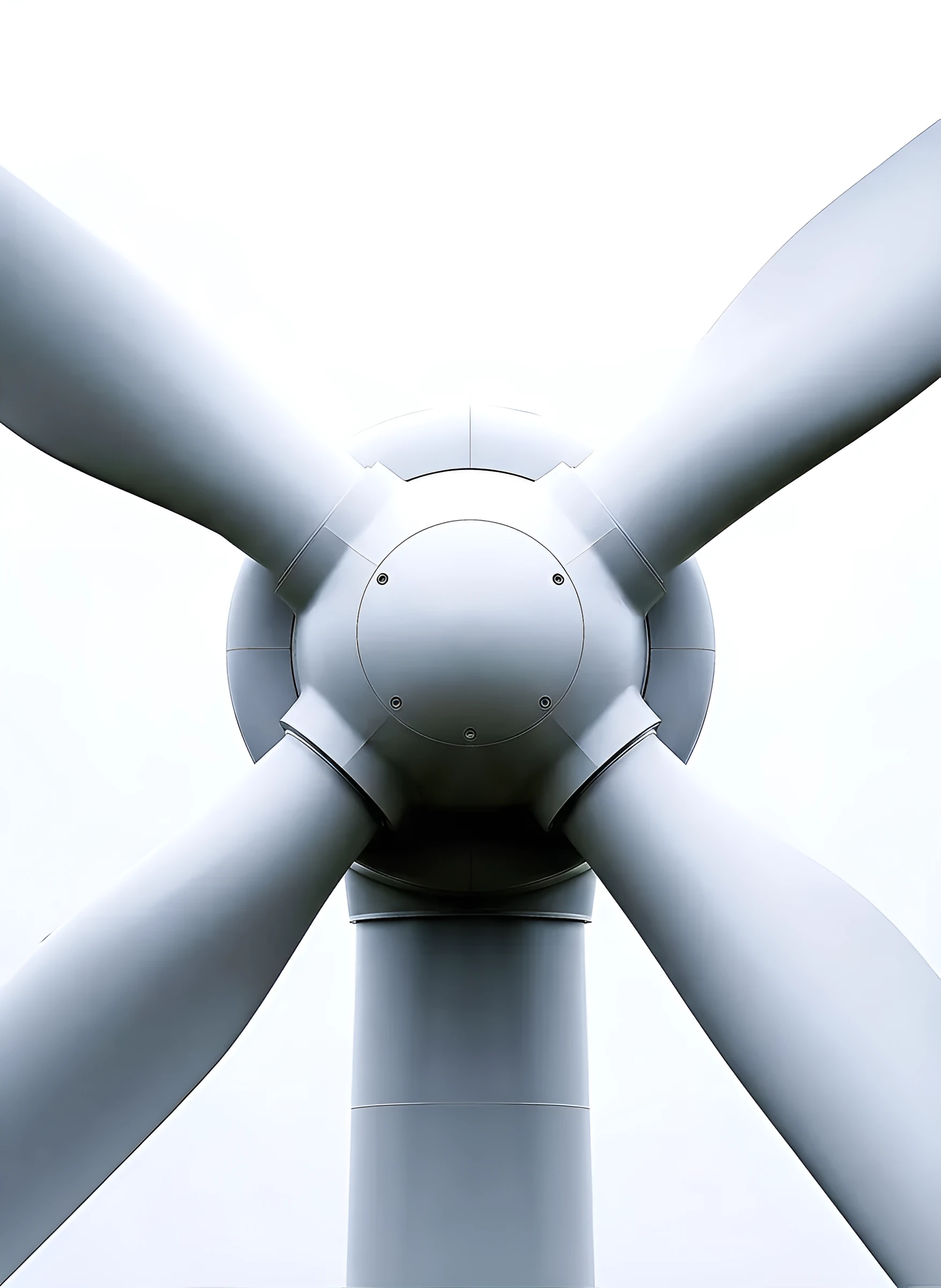 Wind turbine standing against an open sky