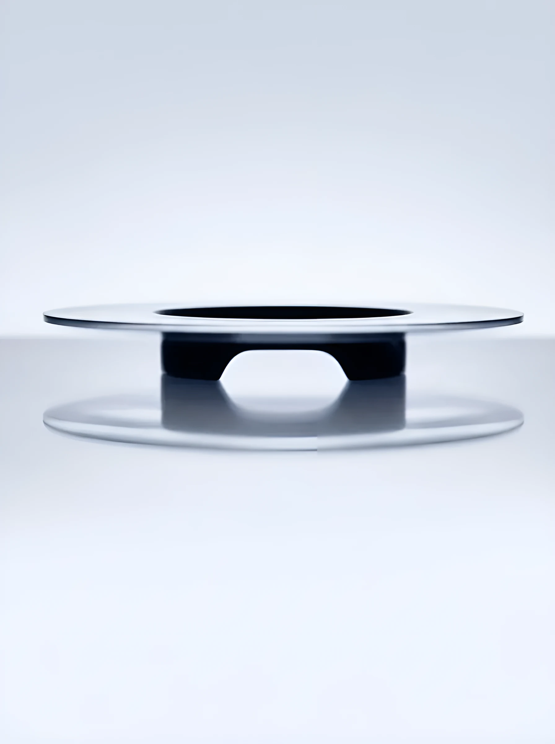 Floating disc form on a white background