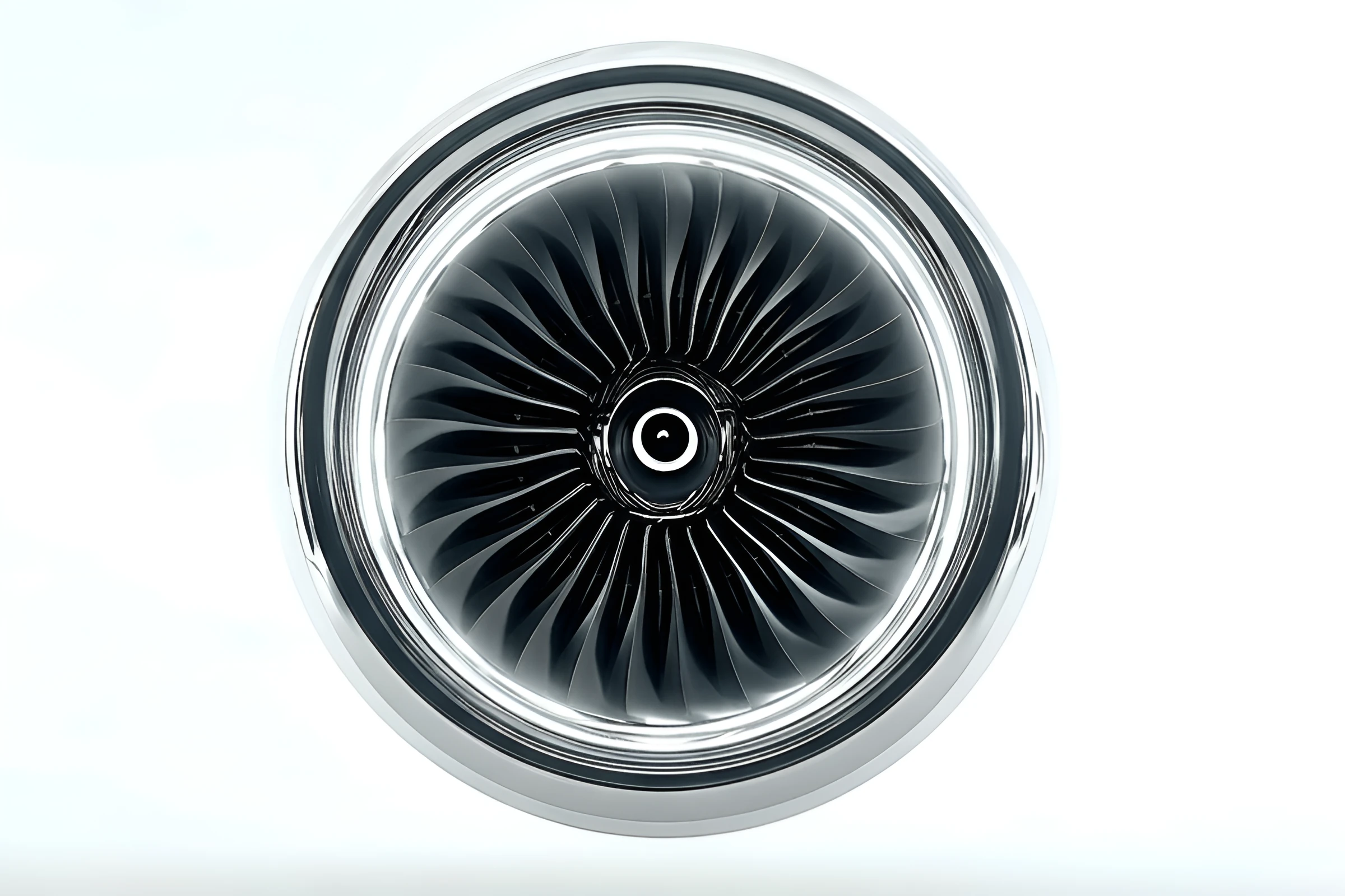 Jet engine turbine viewed head on