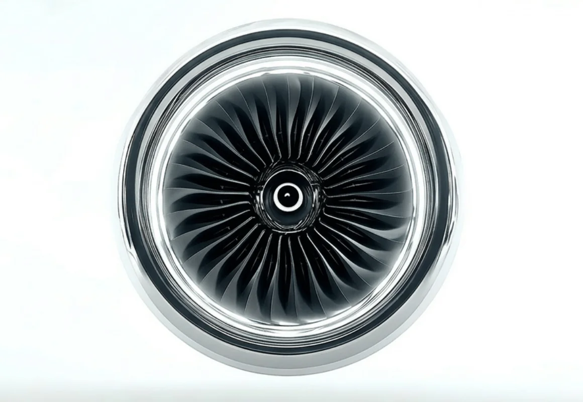 Jet engine turbine viewed head on