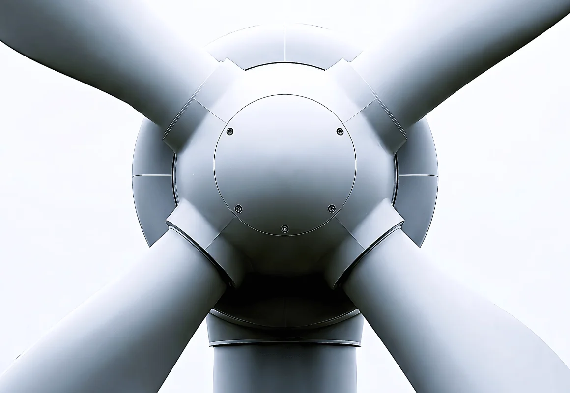 Wind turbine blades seen head on
