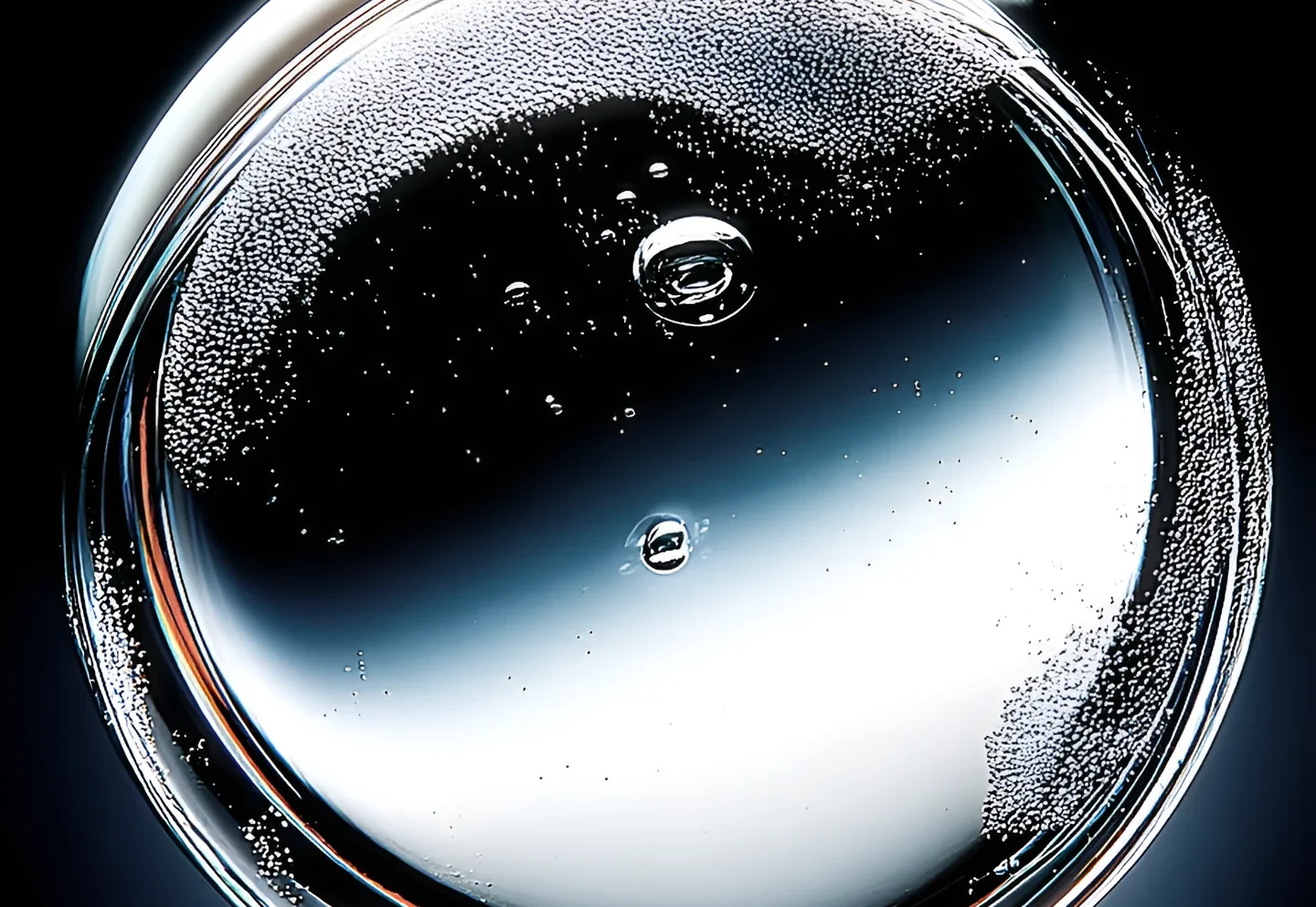 Glass sphere on a pale surface