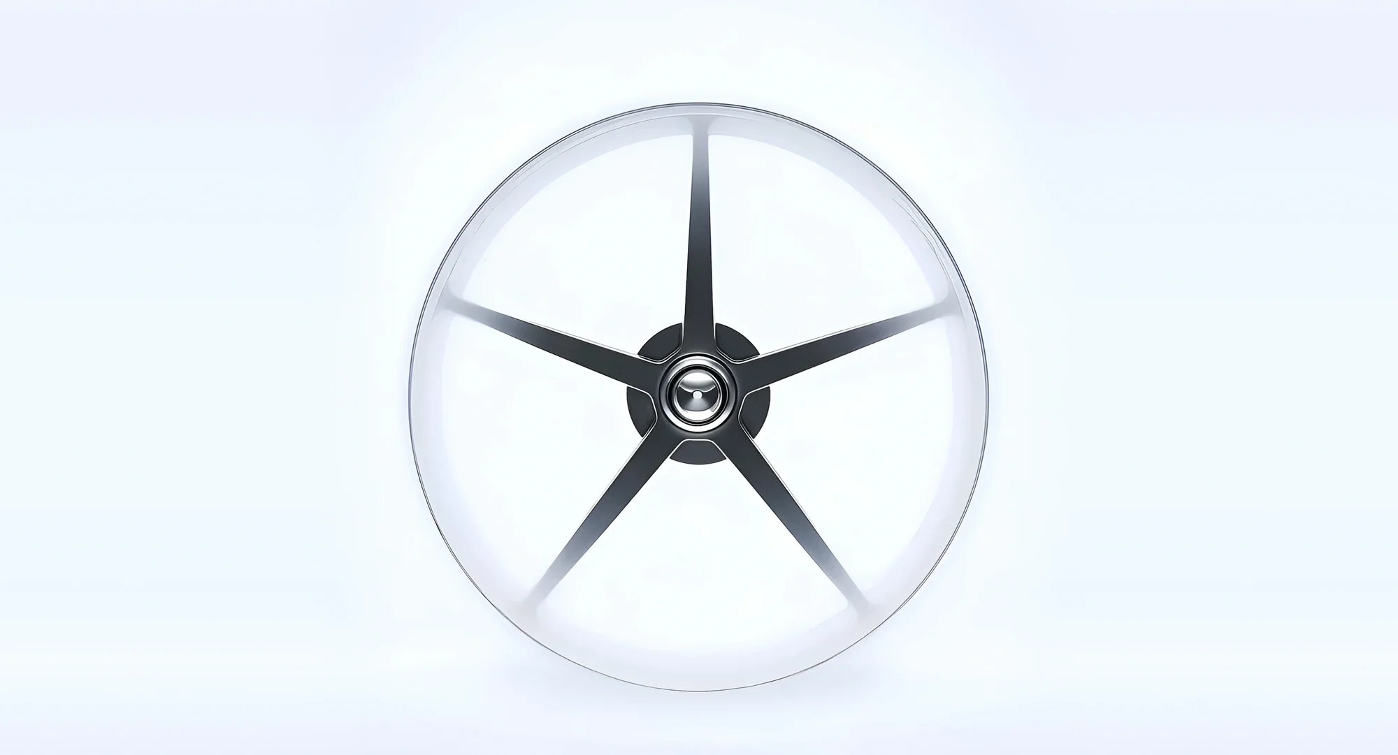 Five-spoke alloy wheel on a light background