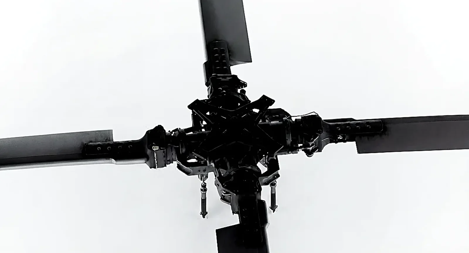 Helicopter rotor hub seen from below