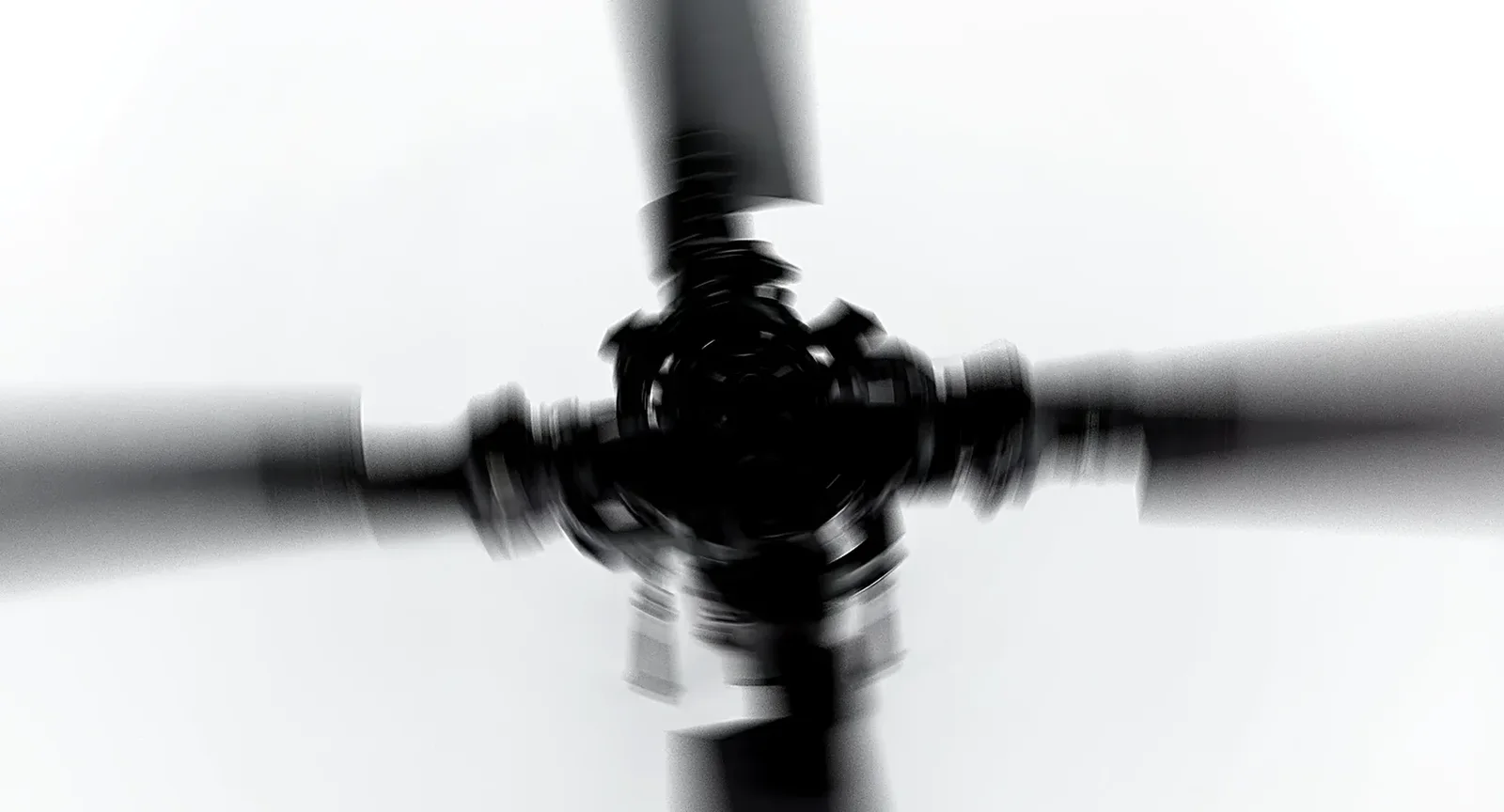 A spinning rotor blurred by motion