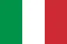 Drapeau de l'Italie avec trois bandes verticales en vert, blanc et rouge.