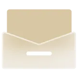 Icône d'une boîte aux lettres beige avec une fente centrale blanche.