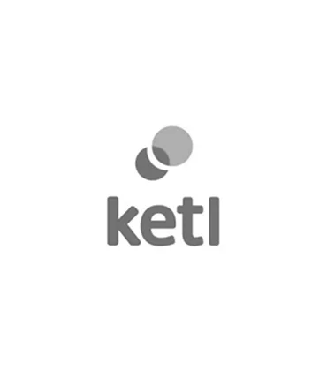 Logo avec deux cercles chevauchants au-dessus du texte 'ketl'.