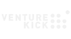 Logo Venture Kick avec un triangle stylisé et texte en lettres majuscules.