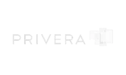 Logo PRIVERA avec un signe de plus stylisé blanc sur fond noir.