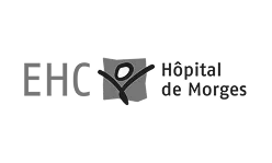 Logo de l'European Health Center avec un symbole de personne abstraite entre les mots.