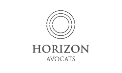 Logo Horizon Avocats avec un symbole circulaire au-dessus du texte.