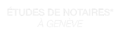 Texte blanc disant 'ETUDES DE NOTAIRES A GENEVE' sur fond transparent.