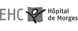 Logo EHC avec un symbole stylisé et le texte Hôpital de Morges.