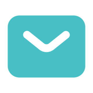 Turquoise envelope icon symbolizing email or mail.