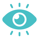 Icon of an eye with radiating lines indicating vision or sight.
