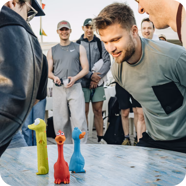 Almedia employees playing games