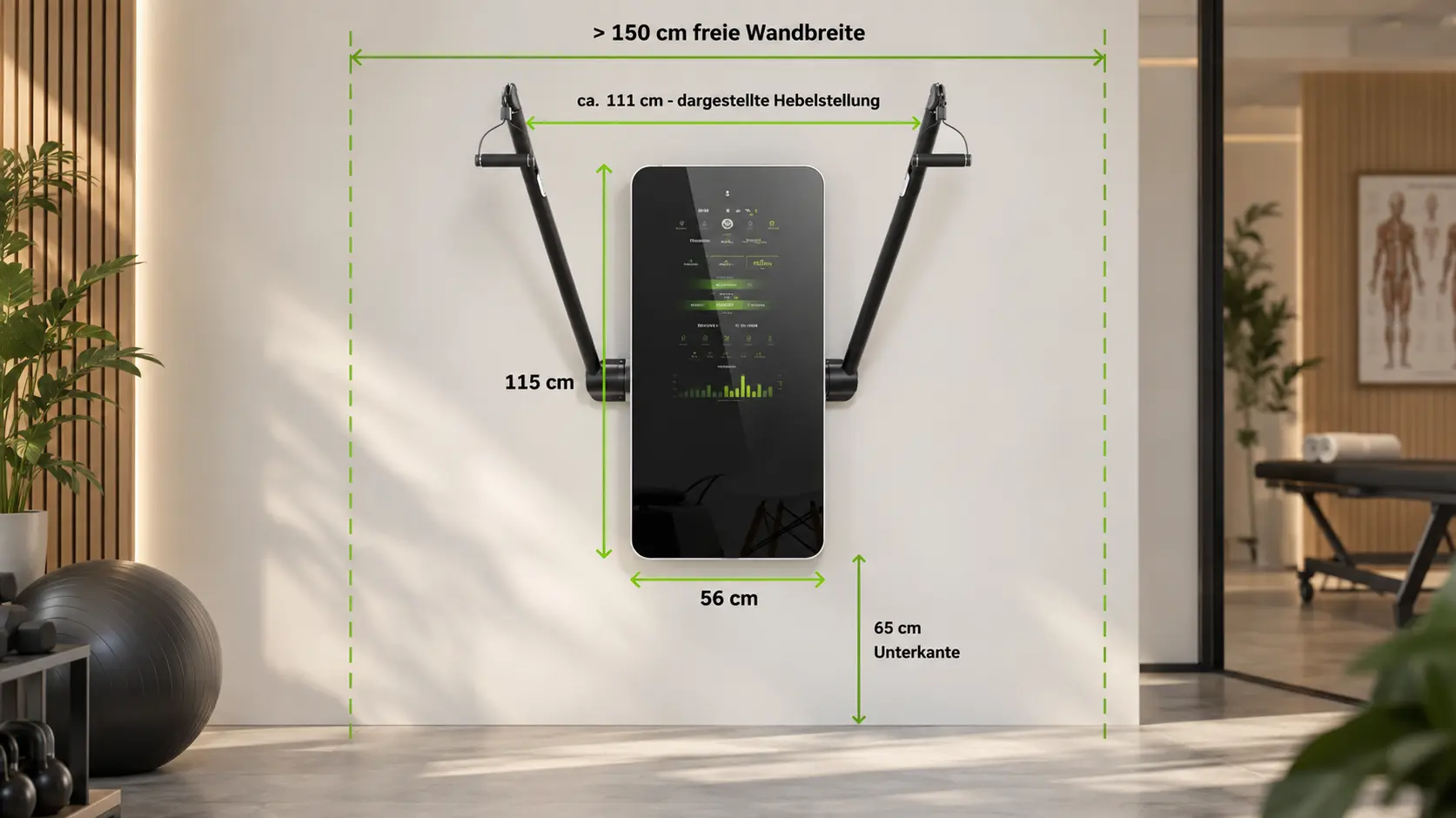 SPlan Model Y Wandmontage und Platzbedarf