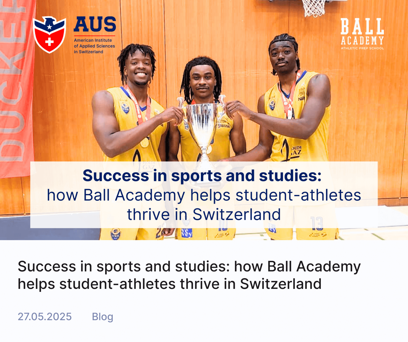 Ball Academy student-athletes in Switzerland