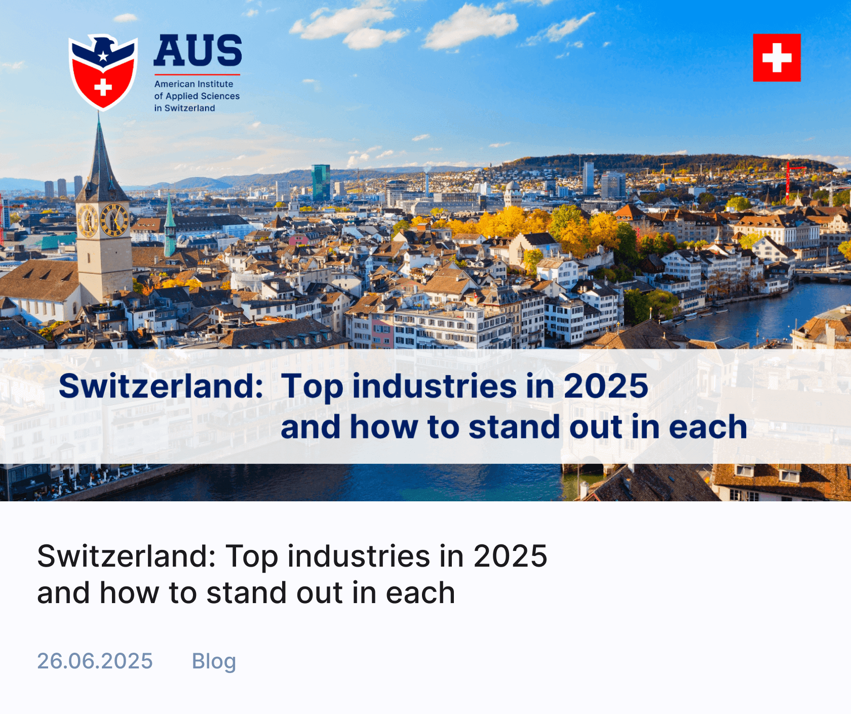 Switzerland: top industries in 2025
