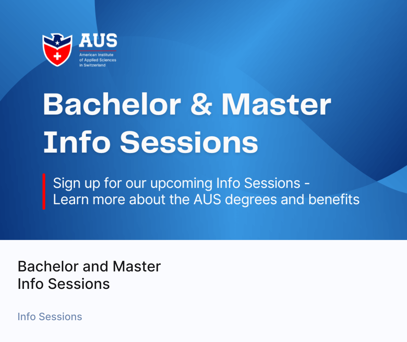 Bachelor and Master Info Sessions