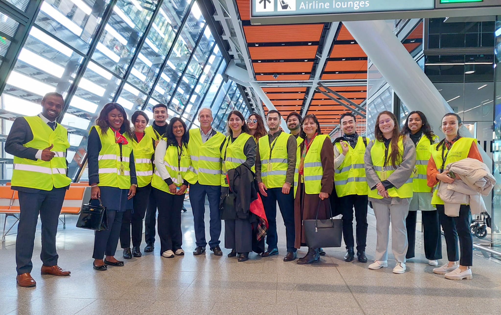 AUS Aviation Management students on a Geneva Airport visit