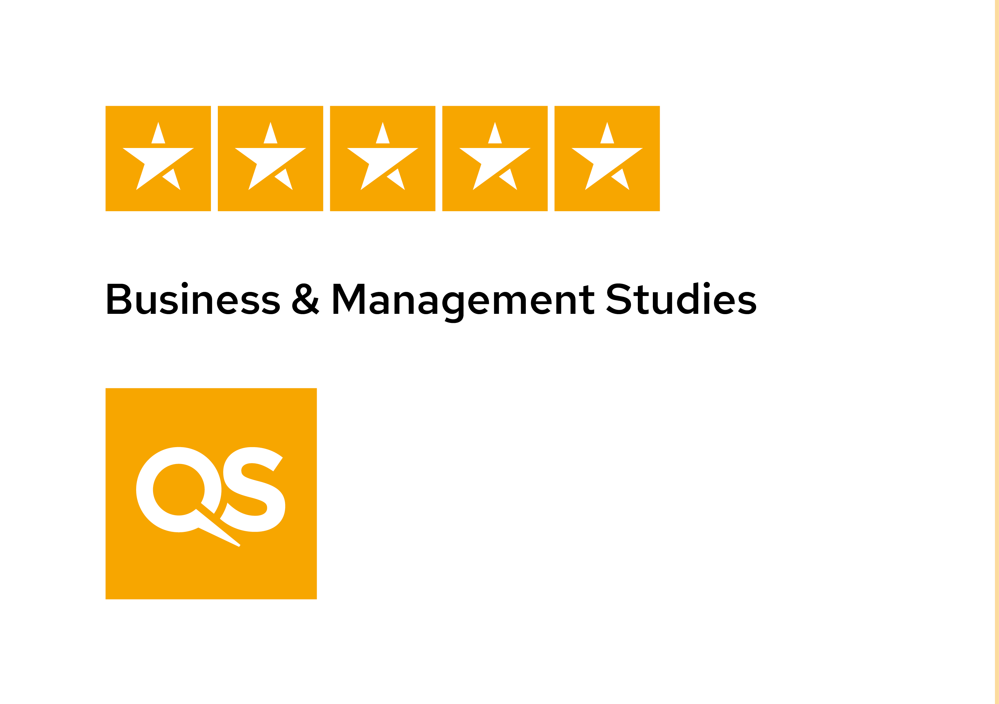 QS Stars five-star Business and Management Studies rating