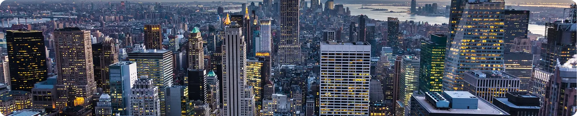 Downtown city skyline with high-rise buildings