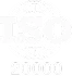 ISO 20000 certification logo with white text and design on a transparent background.