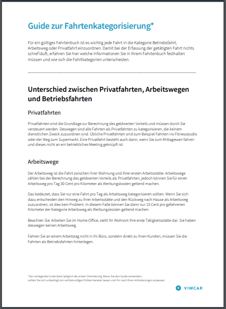 Deckblatt Ratgeber zur Fahrtenkategorisierung