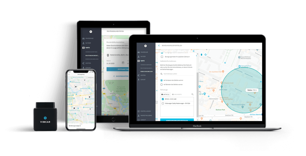 Tracking Software von Vimcar Fleet