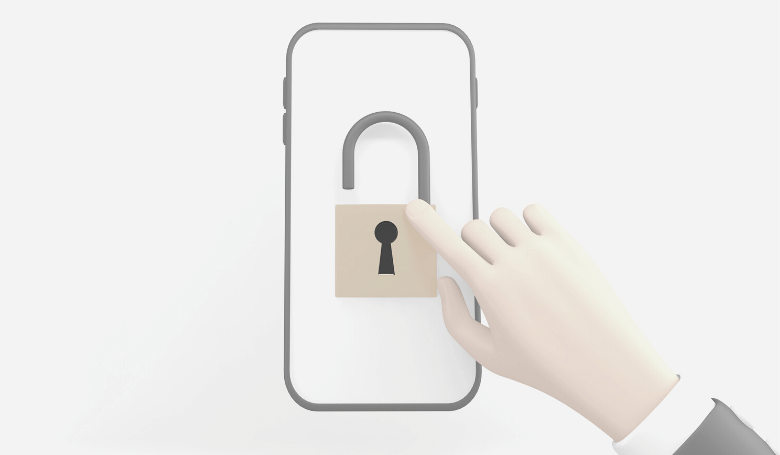 Ein Smartphone Bildschirm mit einem Schloss