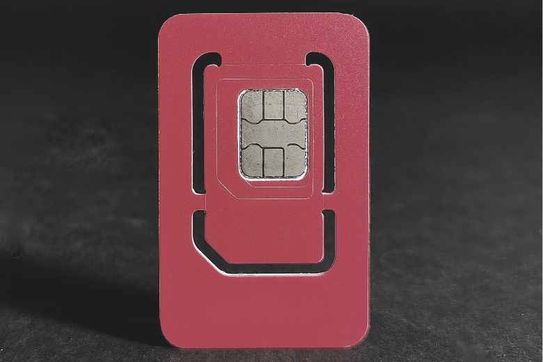 Eine rote SIM Karte