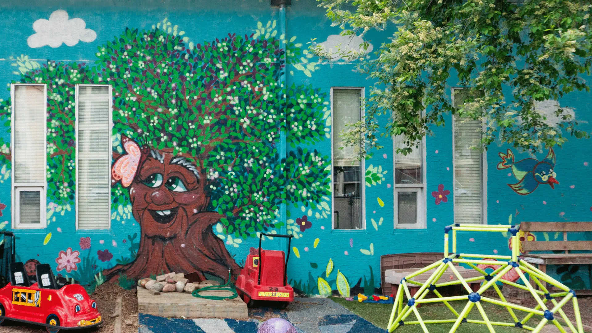 Mother Nature Prechool Mural, Pop Up Parks