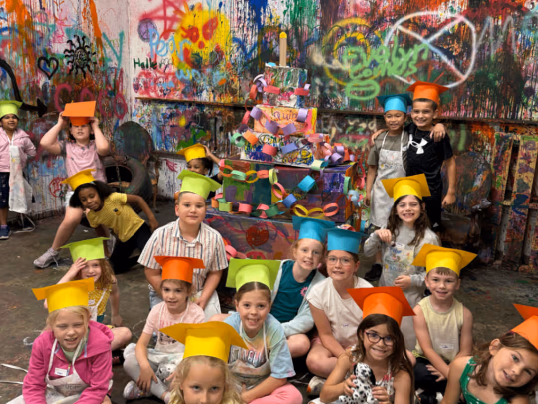 Kids creating art at a Kidcreate camp
