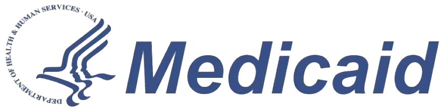 U.S. Department of Health and Human Services emblem next to the word Medicaid in blue text.