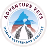 A logo of a mobile vet called Adventure Vets based in Launceston, Tasmania