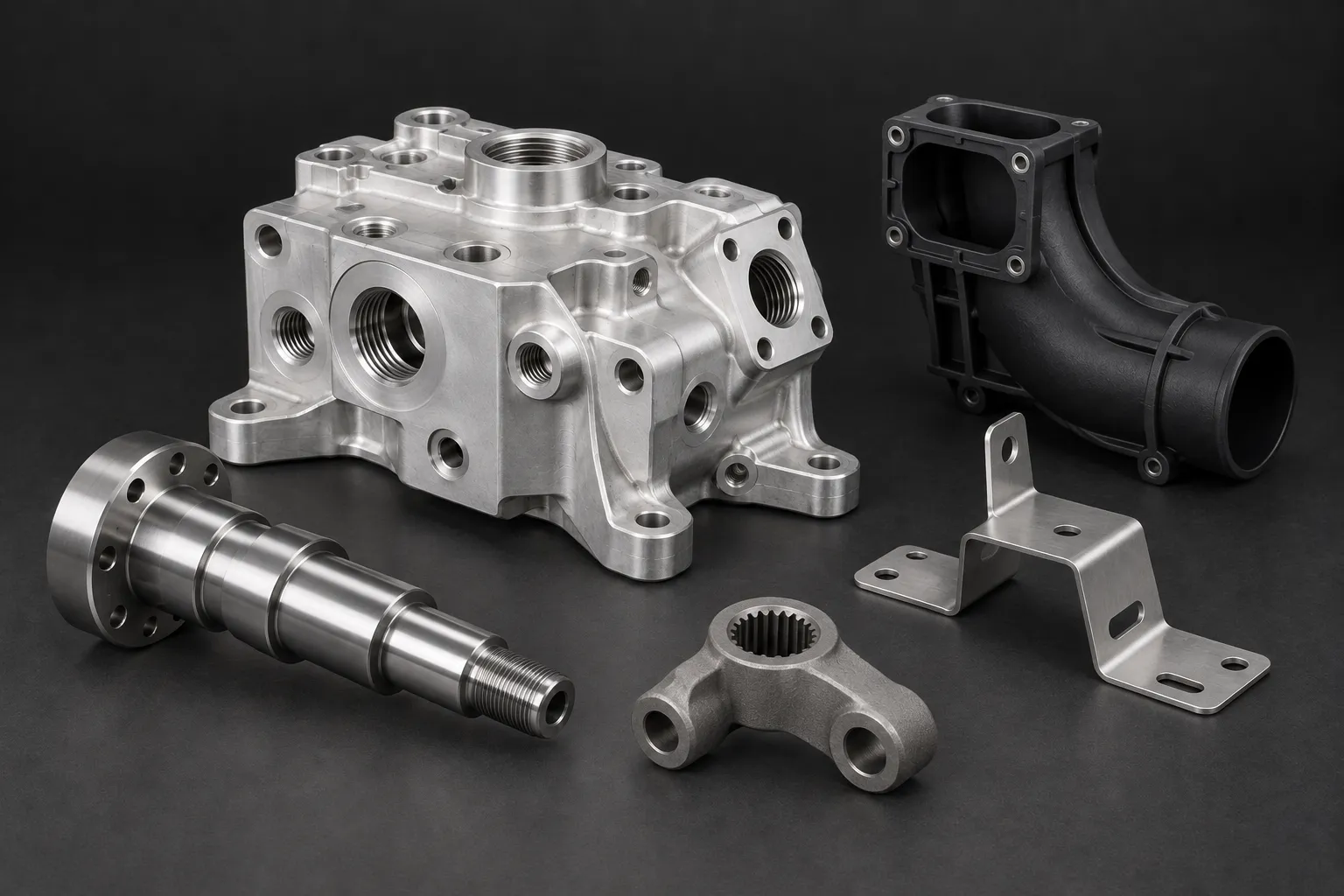 A studio collection of complex machined, moulded and fabricated components