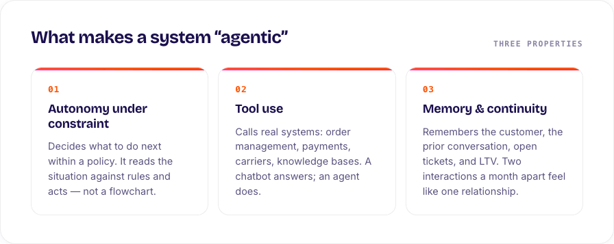 What makes a system agentic