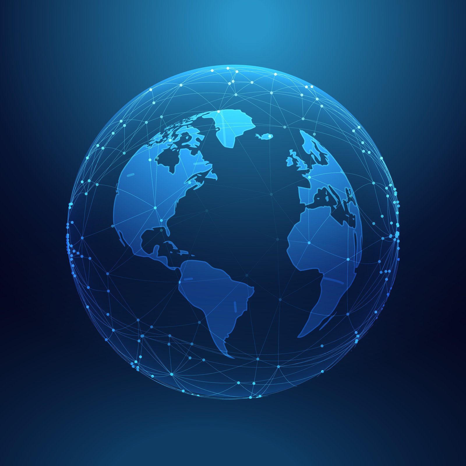 Illustration représentant la Terre et le monde numérique