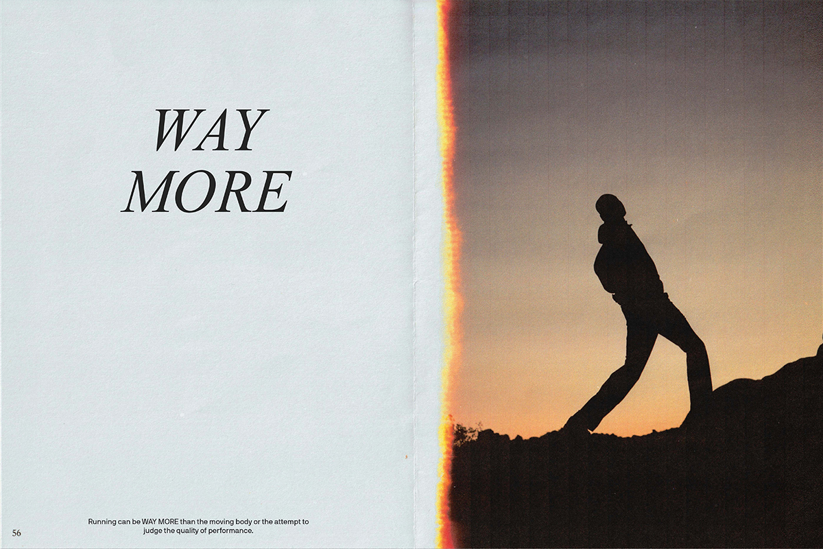 Way More team crossing the desert at sunset