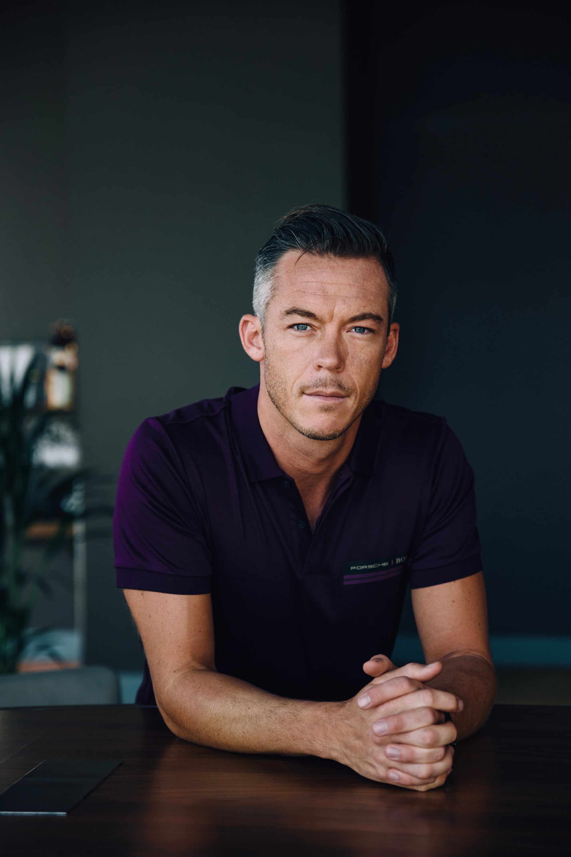André Lotterer in a BOSS x Porsche polo during the Formula E activation in London