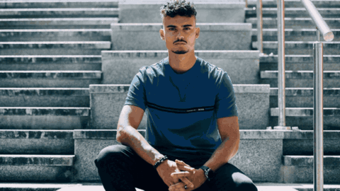 BOSS x Porsche Formula E horizontal portrait scroll featuring Pascal Wehrlein and André Lotterer