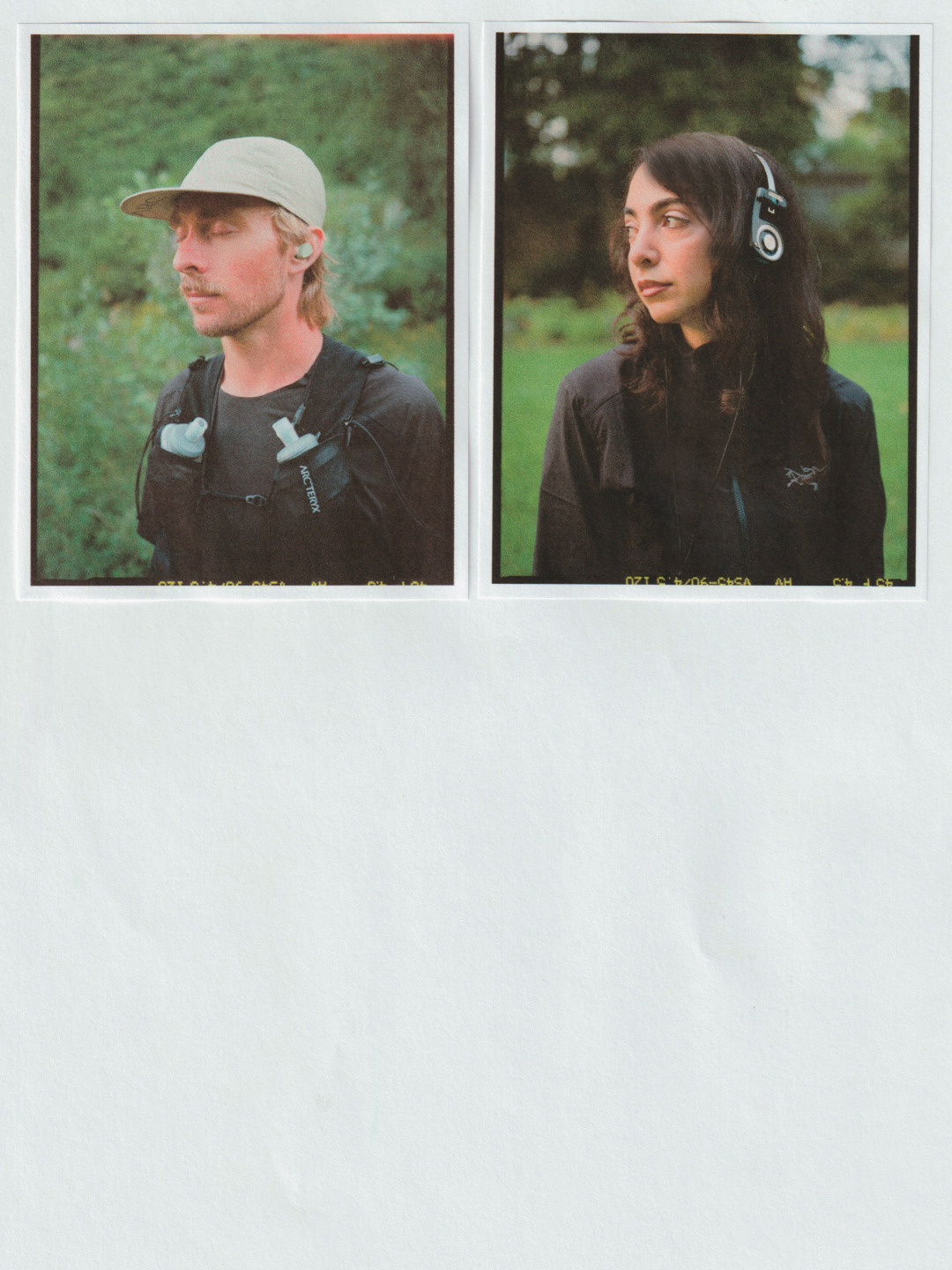 Arc'teryx Translating Flow State: Two analog portraits connect trail running and sound, presented as a print collage.