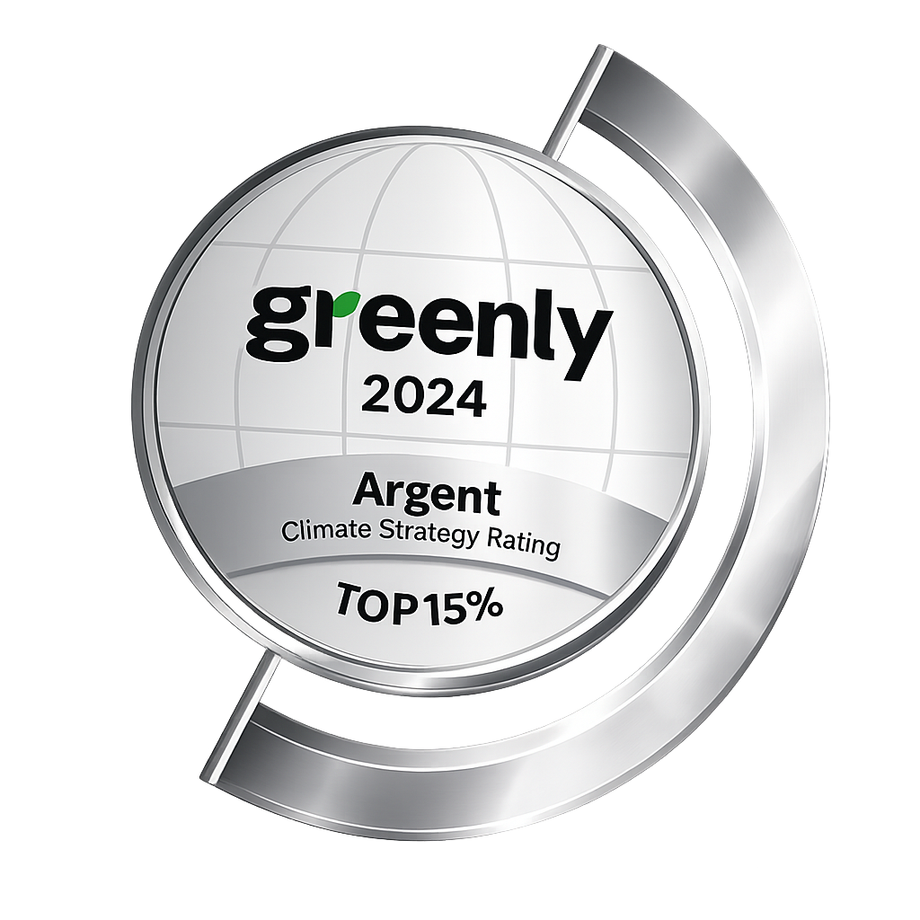 Badge Greenly attestant du niveau Argent obtenu par le Groupe STERENN