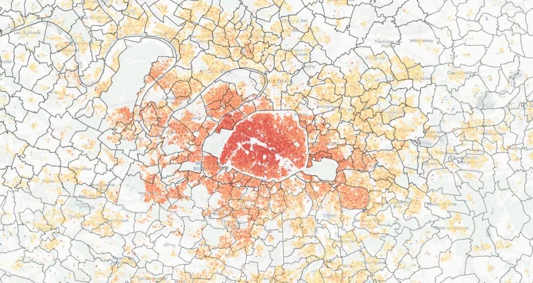 Carte des prix de l'immobilier au m² à Paris