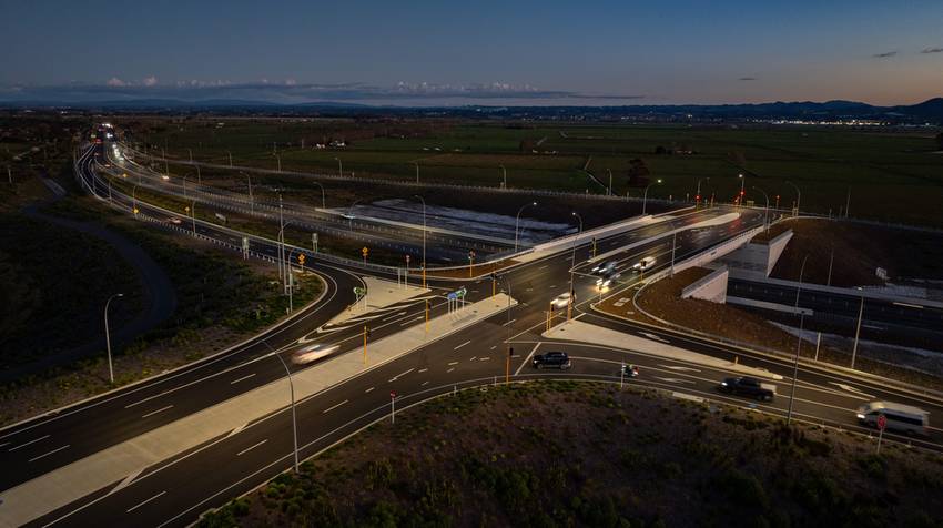 Tauranga intersection at dusk — CSL infrastructure