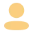 Simple orange user profile icon with a round head and a wide neck and shoulders shape.