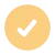 Black checkmark inside a peach-colored circle on a white background.
