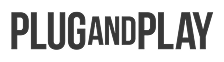 Plug and Play company logo in bold uppercase letters.